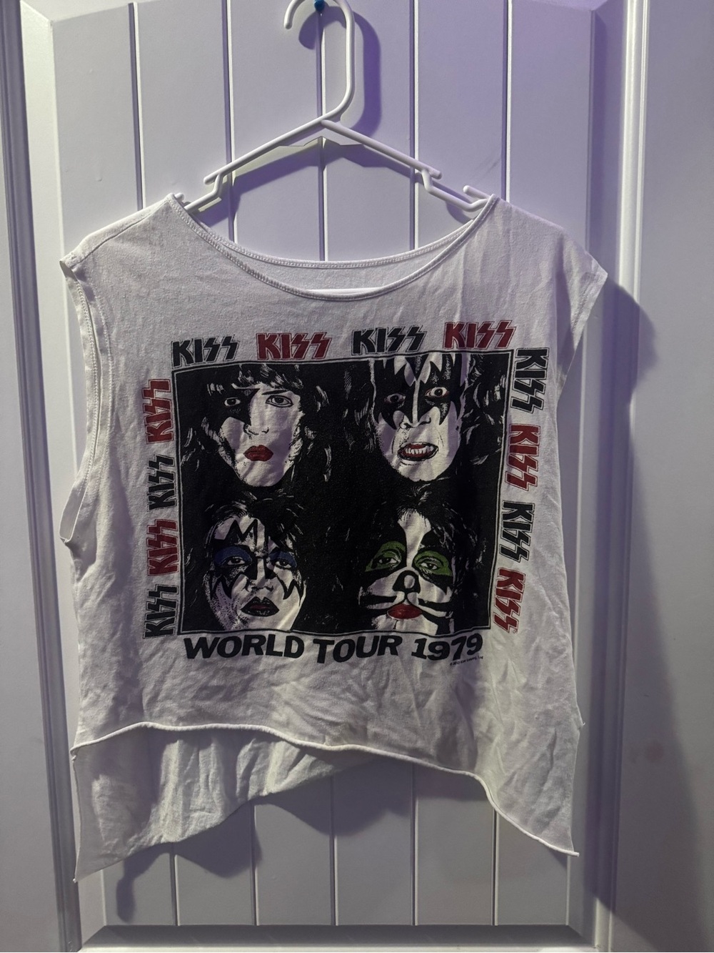 Live Nation White KISS World Tour 1979 Graphic Muscle Tank